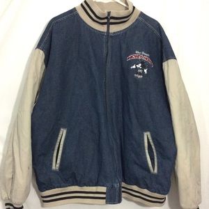 Vintage XXL 2X Mickey Disney Jean Jacket varsity